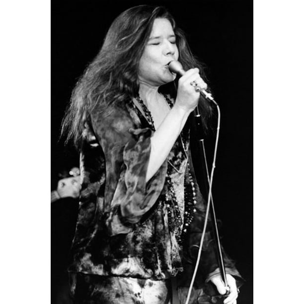 Janis Joplin Black and White Music Art Print Poster 24x36 inch